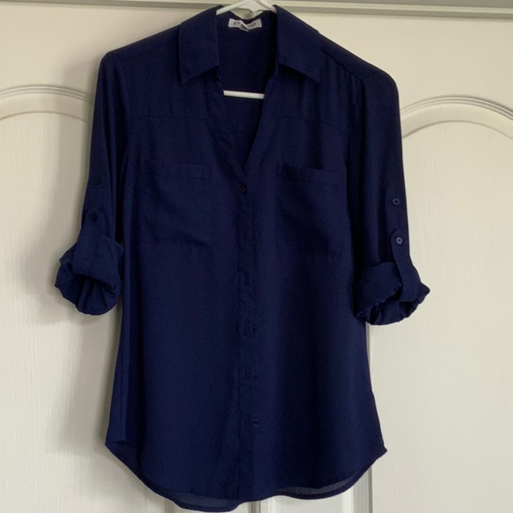 Express Navy Portofino Blouse